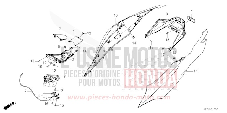 BODY COVER for PCX 125 MAT COSMO SILVER METALLIC (NHC35) from 2021